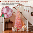 6 FTSnow-flocked Artificial Pink Christmas Tree Pre-lit Hinged Xmas Tree for Holiday Decoration by LJGDeals