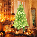 6/7 FT Blue Artificial Christmas Tree with 280/380 Warm White LED Lights and Foldable Metal Stand by LJGDeals