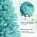 6/7 FT Blue Artificial Christmas Tree with 280/380 Warm White LED Lights and Foldable Metal Stand by LJGDeals