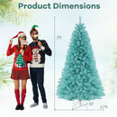 6/7 FT Blue Artificial Christmas Tree with 280/380 Warm White LED Lights and Foldable Metal Stand by LJGDeals