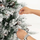 7 Feet Flocked Christmas Tree with Pine Needles by LJGDeals