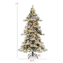 7 Feet Flocked Christmas Tree with Pine Needles by LJGDeals