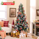 7 FT Flocked Christmas Tree with 8 Lighting Modes by LJGDeals
