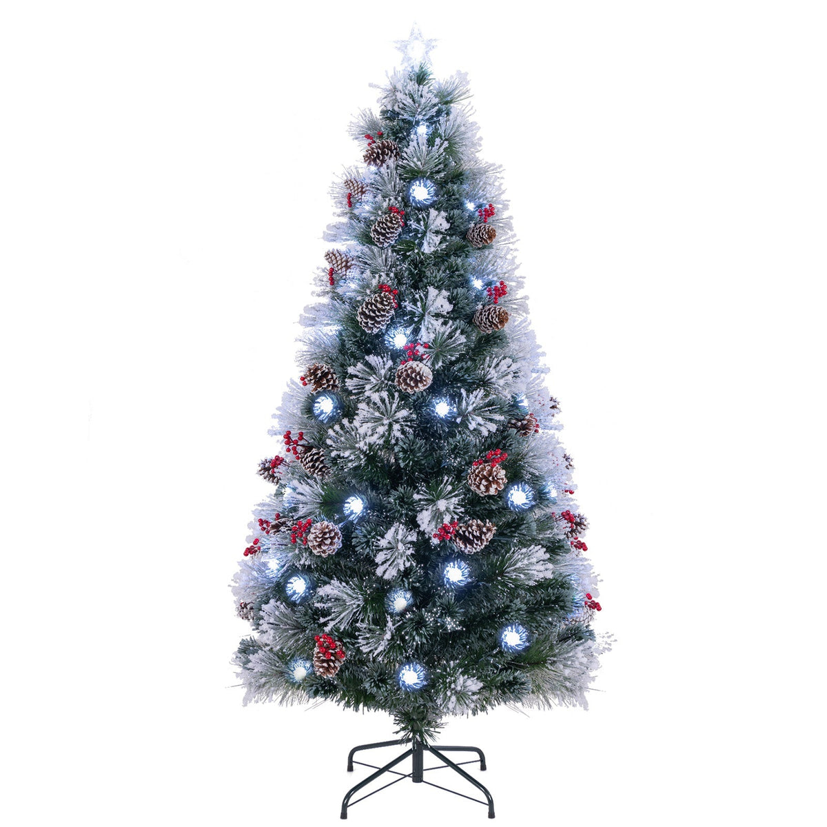 7 FT Flocked Christmas Tree with 8 Lighting Modes, photo 3 of 8