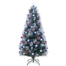 7 FT Flocked Christmas Tree with 8 Lighting Modes by LJGDeals