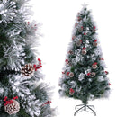 7 FT Flocked Christmas Tree with 8 Lighting Modes by LJGDeals