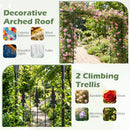 7 FT Garden Arch Arbor with Flat Top Design for Climbing Plants by LJGDeals