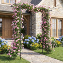 7 FT Garden Arch Arbor with Flat Top Design for Climbing Plants by LJGDeals