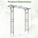 7 FT Garden Arch Arbor with Flat Top Design for Climbing Plants by DirectDeals