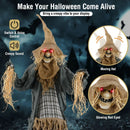 7 FT Halloween Decoration Animated Standing Scary Scarecrow with Light-up Eyes for Hunted Houses by LJGDeals