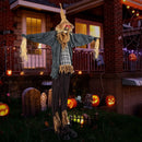 7 FT Halloween Decoration Animated Standing Scary Scarecrow with Light-up Eyes for Hunted Houses by LJGDeals