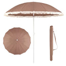 7 FT Patio Umbrella with Fringe Boho Tassel Umbrella for Outdoor Beach Garden Poolside by DirectDeals