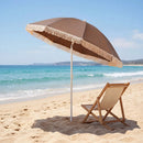 7 FT Patio Umbrella with Fringe Boho Tassel Umbrella for Outdoor Beach Garden Poolside by LJGDeals