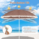7 FT Patio Umbrella with Fringe Boho Tassel Umbrella for Outdoor Beach Garden Poolside by LJGDeals