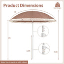 7 FT Patio Umbrella with Fringe Boho Tassel Umbrella for Outdoor Beach Garden Poolside by LJGDeals