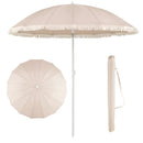 7 FT Patio Umbrella with Fringe Boho Tassel Umbrella for Outdoor Beach Garden Poolside by DirectDeals