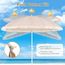 7 FT Patio Umbrella with Fringe Boho Tassel Umbrella for Outdoor Beach Garden Poolside by LJGDeals