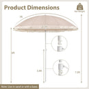 7 FT Patio Umbrella with Fringe Boho Tassel Umbrella for Outdoor Beach Garden Poolside by DirectDeals