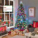 5/6/7 FT Pre-Lit Fiber Optic Christmas Tree with 148/185/226 Multi-Color LED Lights and Top Star Light