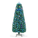 5/6/7 FT Pre-Lit Fiber Optic Christmas Tree with 148/185/226 Multi-Color LED Lights and Top Star Light
