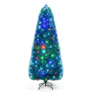 5/6/7 FT Pre-Lit Fiber Optic Christmas Tree with 148/185/226 Multi-Color LED Lights and Top Star Light