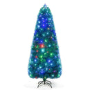 5/6/7 FT Pre-Lit Fiber Optic Christmas Tree with 148/185/226 Multi-Color LED Lights and Top Star Light by LJGDeals