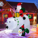 7 Feet Inflatable Santa Claus Riding Bear with Penguin Gift Bags and Gift Box by LJGDeals