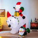7 Feet Inflatable Santa Claus Riding Bear with Penguin Gift Bags and Gift Box by LJGDeals