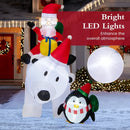 7 Feet Inflatable Santa Claus Riding Bear with Penguin Gift Bags and Gift Box by LJGDeals