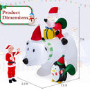 7 Feet Inflatable Santa Claus Riding Bear with Penguin Gift Bags and Gift Box by LJGDeals