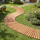 7 FT Wooden Garden Pathway with Anti-slip Surface for Gardens Patios by LJGDeals