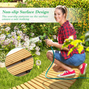 7 FT Wooden Garden Pathway Roll Out Curved Fir Wood Walkway with Anti-slip Surface-Natural by LJGDeals