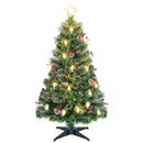 5/6/7 Feet Artificial Christmas Tree with Red Berries and Kerosene Lamps by DirectDeals