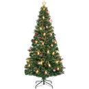 5/6/7 Feet Artificial Christmas Tree with Red Berries and Kerosene Lamps by LJGDeals