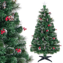 5/6/7 Feet Artificial Christmas Tree with Red Berries and Kerosene Lamps by LJGDeals