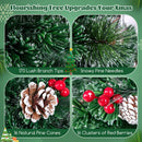 5/6/7 Feet Artificial Christmas Tree with Red Berries and Kerosene Lamps by DirectDeals