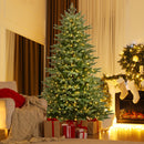 5/6/7 Feet Artificial Christmas Tree with 1426/2116/3156 Lush PVC and 200/300/400 Warm White LED Lights