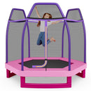 7 Feet Kids Recreational Bounce Jumper Trampoline-Pink