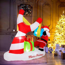 7 Feet Christmas Inflatables Santa with Slingshot and Built-in LED Lights Outdoor Decoration by LJGDeals