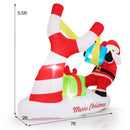 7 Feet Christmas Inflatables Santa with Slingshot and Built-in LED Lights Outdoor Decoration by LJGDeals