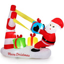7 Feet Christmas Inflatables Santa with Slingshot and Built-in LED Lights Outdoor Decoration by LJGDeals