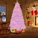 7 Feet Flocked Artificial Christmas Tree with 500 LED Lights and 1200 Branches by LJGDeals