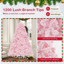 7 Feet Flocked Artificial Christmas Tree with 500 LED Lights and 1200 Branches by LJGDeals