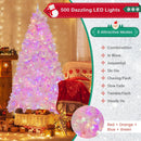 7 Feet Flocked Artificial Christmas Tree with 500 LED Lights and 1200 Branches by LJGDeals