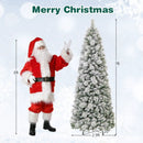 7 Feet Flocked Christmas Tree with Pine Needles and LED Lights by LJGDeals