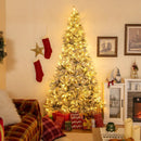 7 Feet Half Artificial Christmas Tree with 852 PE & PVC Branch Tips and 9 Modes-M by LJGDeals