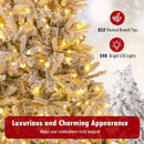 7 Feet Half Artificial Christmas Tree with 852 PE & PVC Branch Tips and 9 Modes-M by LJGDeals