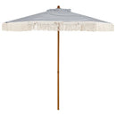 7 Feet Patio Umbrella with Fringe Sun-Protective Beach Umbrella with Boho Tassel by LJGDeals