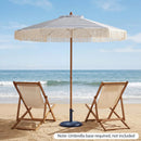 7 Feet Patio Umbrella with Fringe Sun-Protective Beach Umbrella with Boho Tassel by DirectDeals