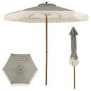 7 Feet Patio Umbrella with Fringe Sun-Protective Beach Umbrella with Boho Tassel by LJGDeals